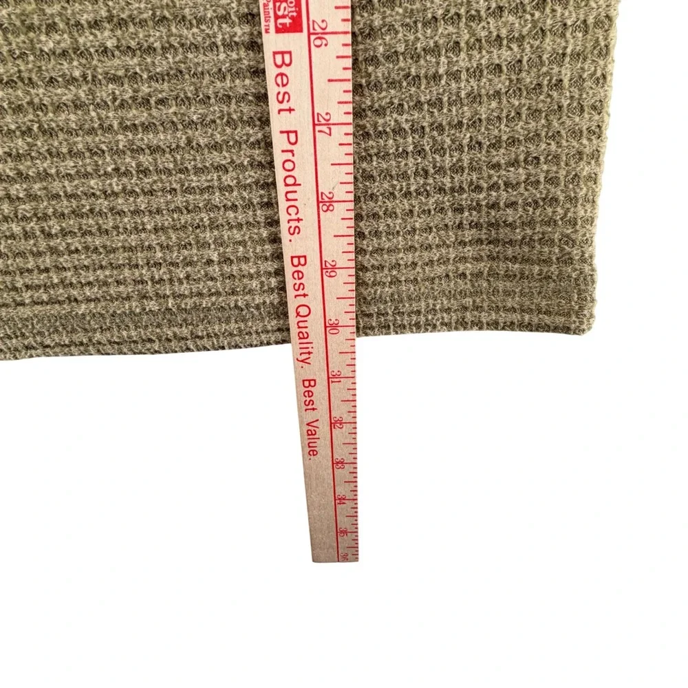 We The Free People Waffle Knit Mock Neck Tunic Sweater Womens XS Olive Taupe